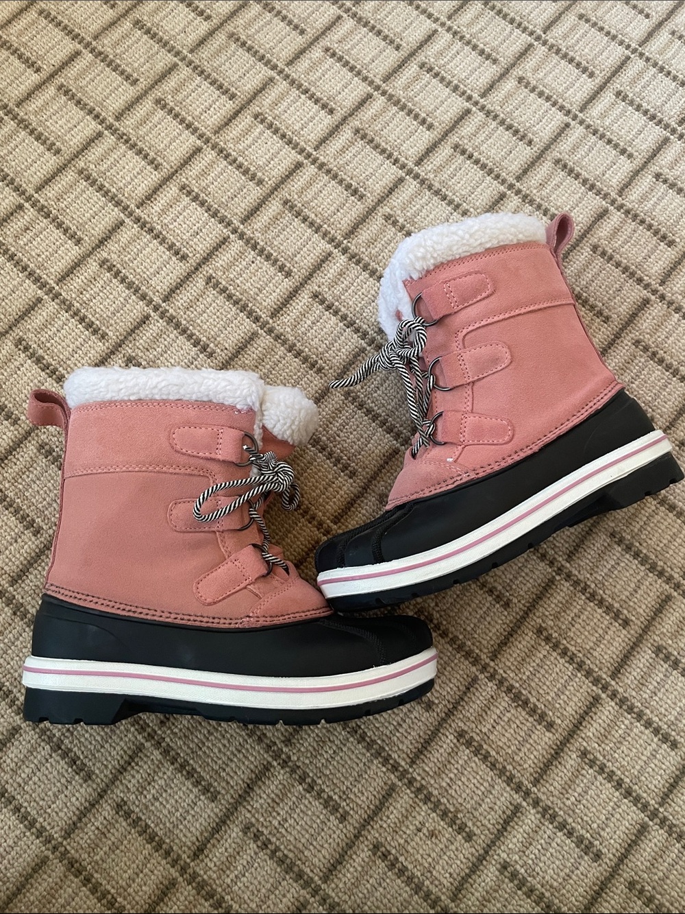 Pink Cat & Jack Faux Fur Lined Winter Boots
